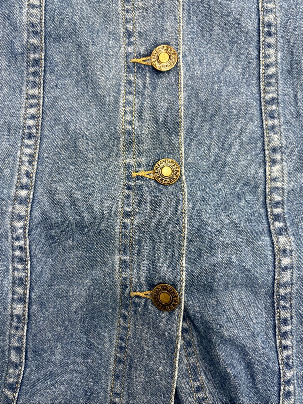 Vintage Weekend Edition Classic Button-Front Denim Midi Skirt - Size 10 - Picture 3 of 6